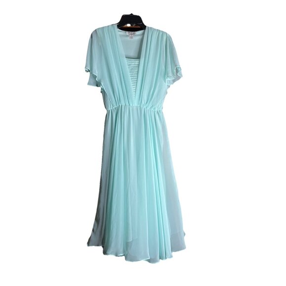 VTG PCF Petites Donald Curtis - Sz 10 Blue 70s 80's Flow Elegant Stretch - Picture 1 of 9